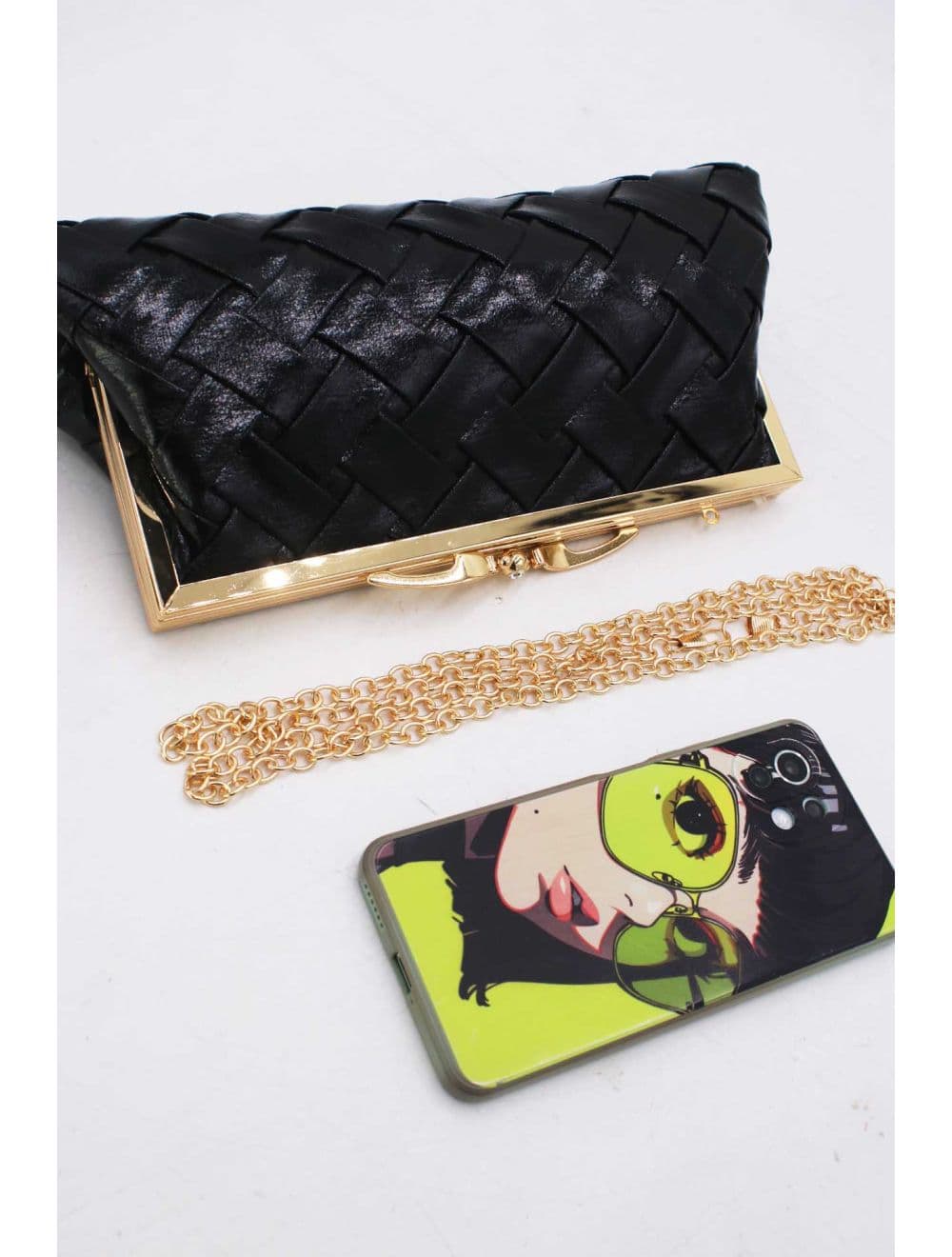 Pochette Soirée Ou Marriage Tressé RÉASSORT 24P-6131-Noir — vue 4