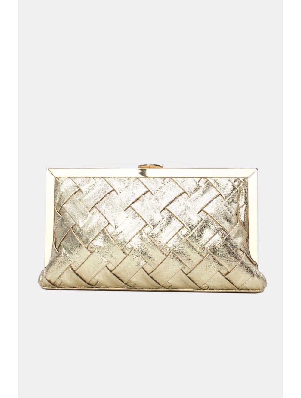 Pochette Soirée Tressé Métallique RÉASSORT 24P-6130-Doré — vue 2