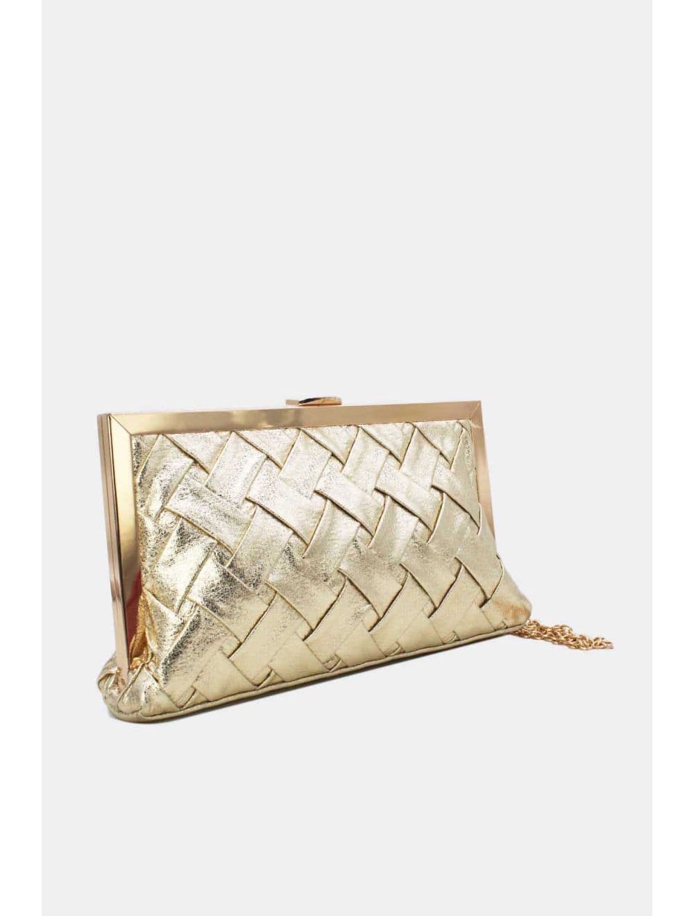 Pochette Soirée Tressé Métallique RÉASSORT 24P-6130-Doré — vue 3