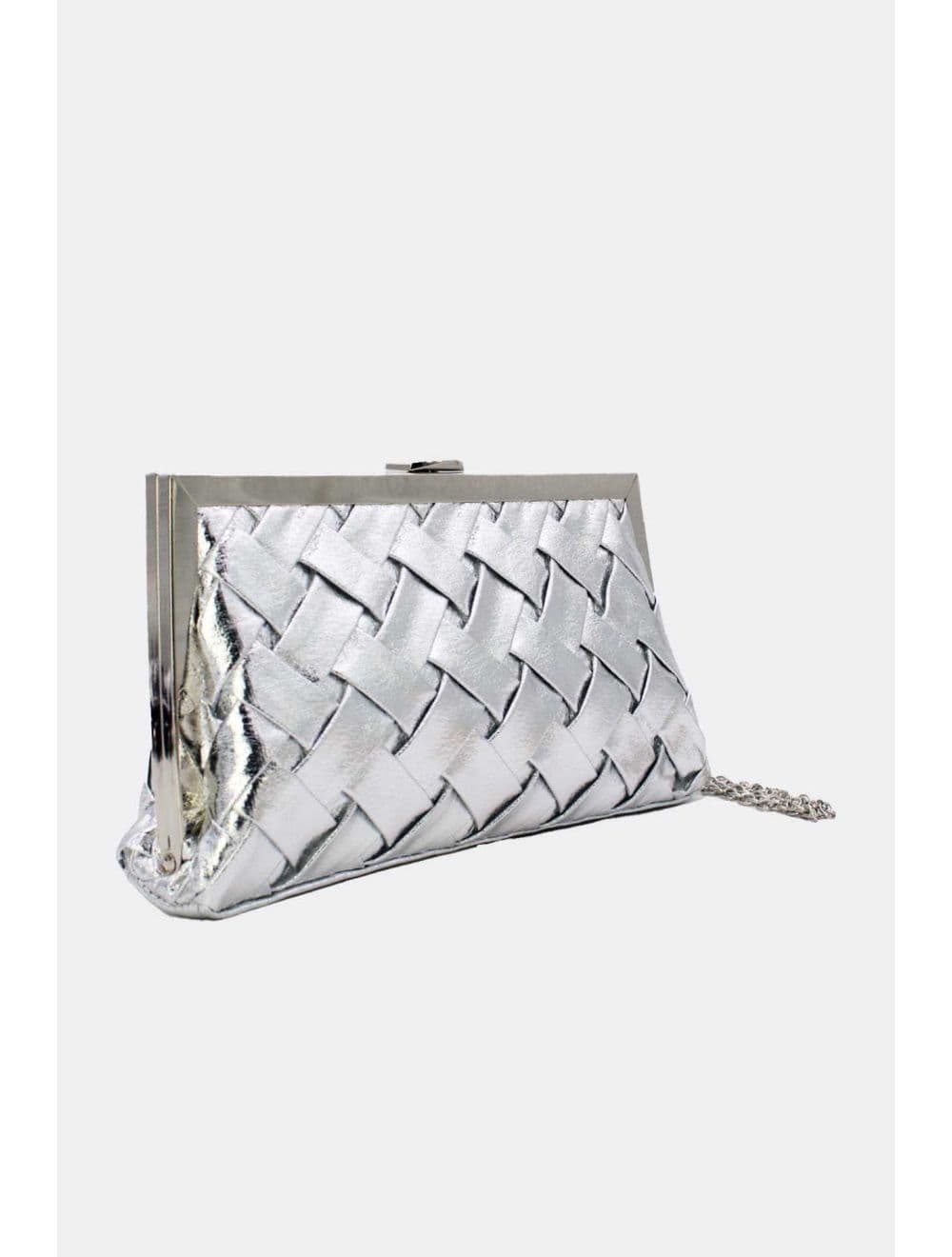 Pochette Soirée Tressé Métallique RÉASSORT 24P-6130-Argent — vue 2