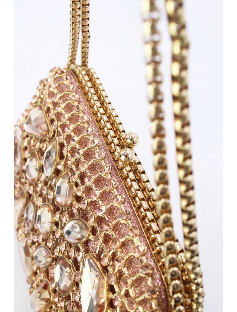 Pochette Soirée Strass avec Chainette Bandoulière R-3674-Champagne — vue 5