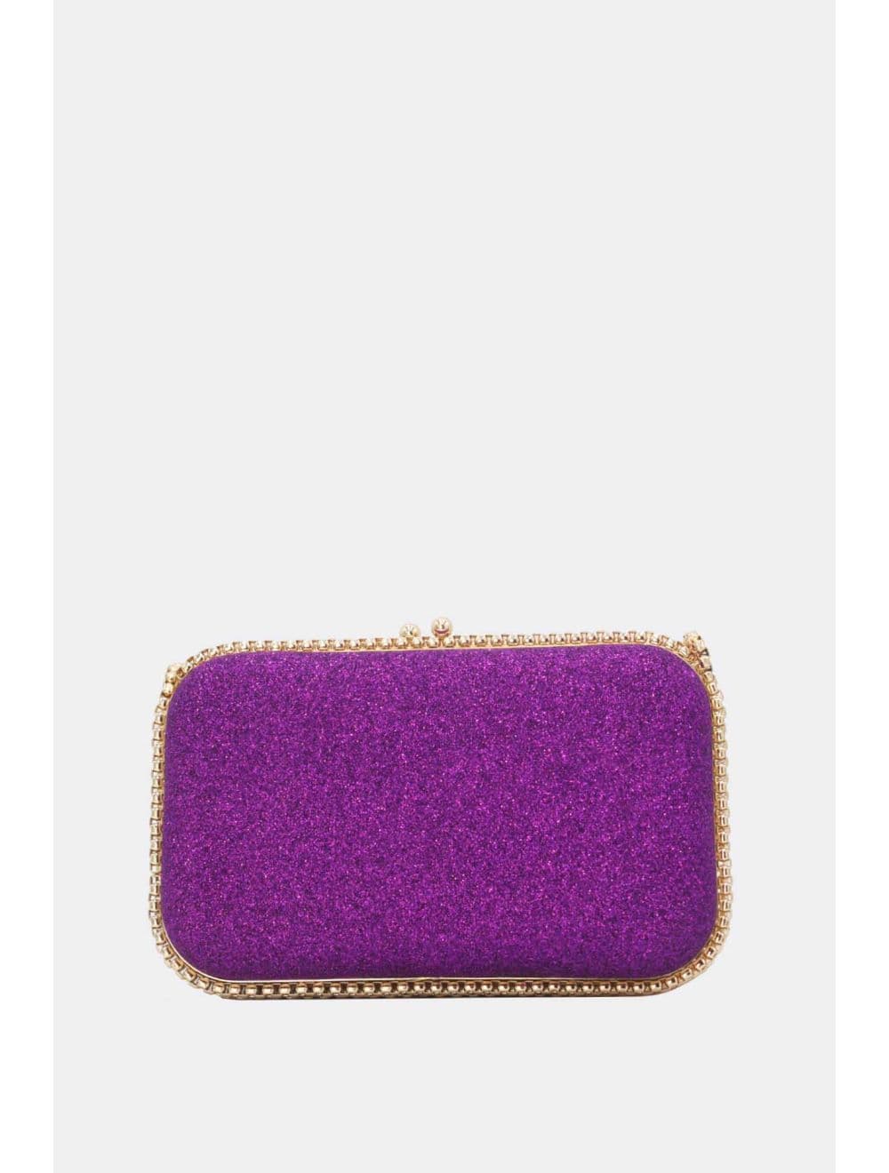 Pochette Soirée Strass avec Chainette Bandoulière R-3675-Violet — vue 3