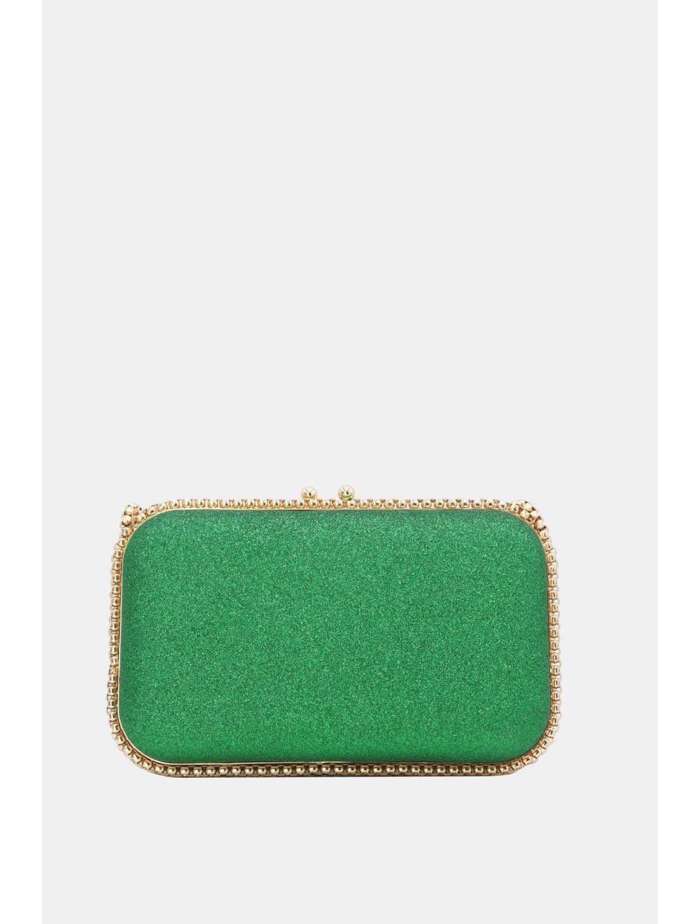 Pochette Soirée Strass avec Chainette Bandoulière R-3675-Vert — vue 3
