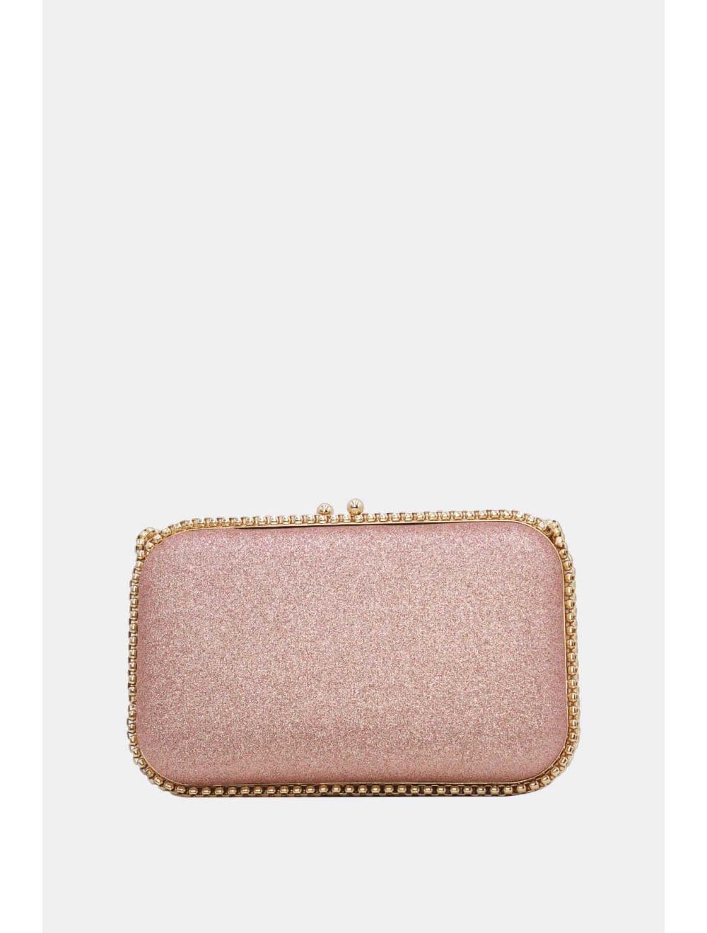 Pochette Soirée Strass avec Chainette Bandoulière R-3675-Champagne — vue 3