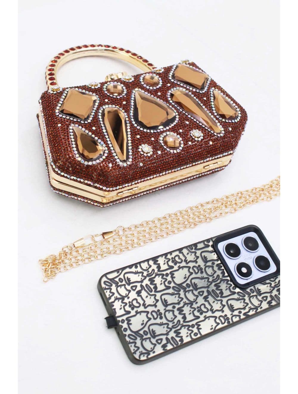 Pochette Soirée Strass 25R-3710-Café — vue 4
