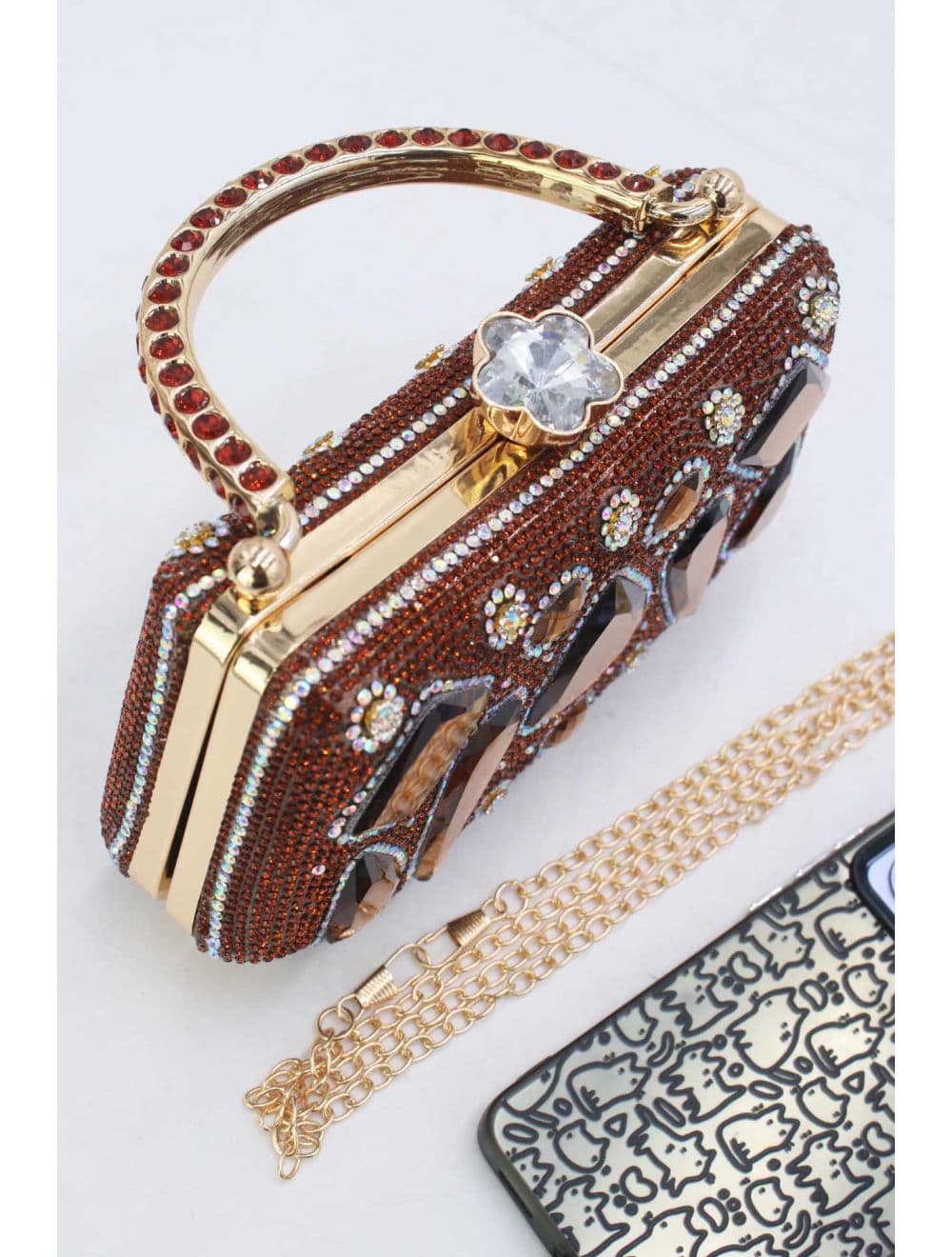 Pochette Soirée Strass 25R-3710-Café — vue 5