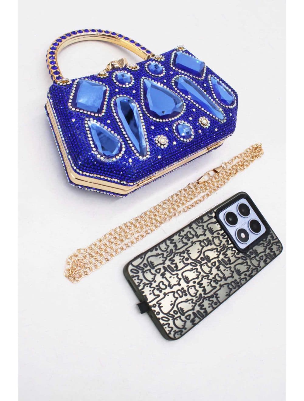 Pochette Soirée Strass 25R-3710-Bleu — vue 4