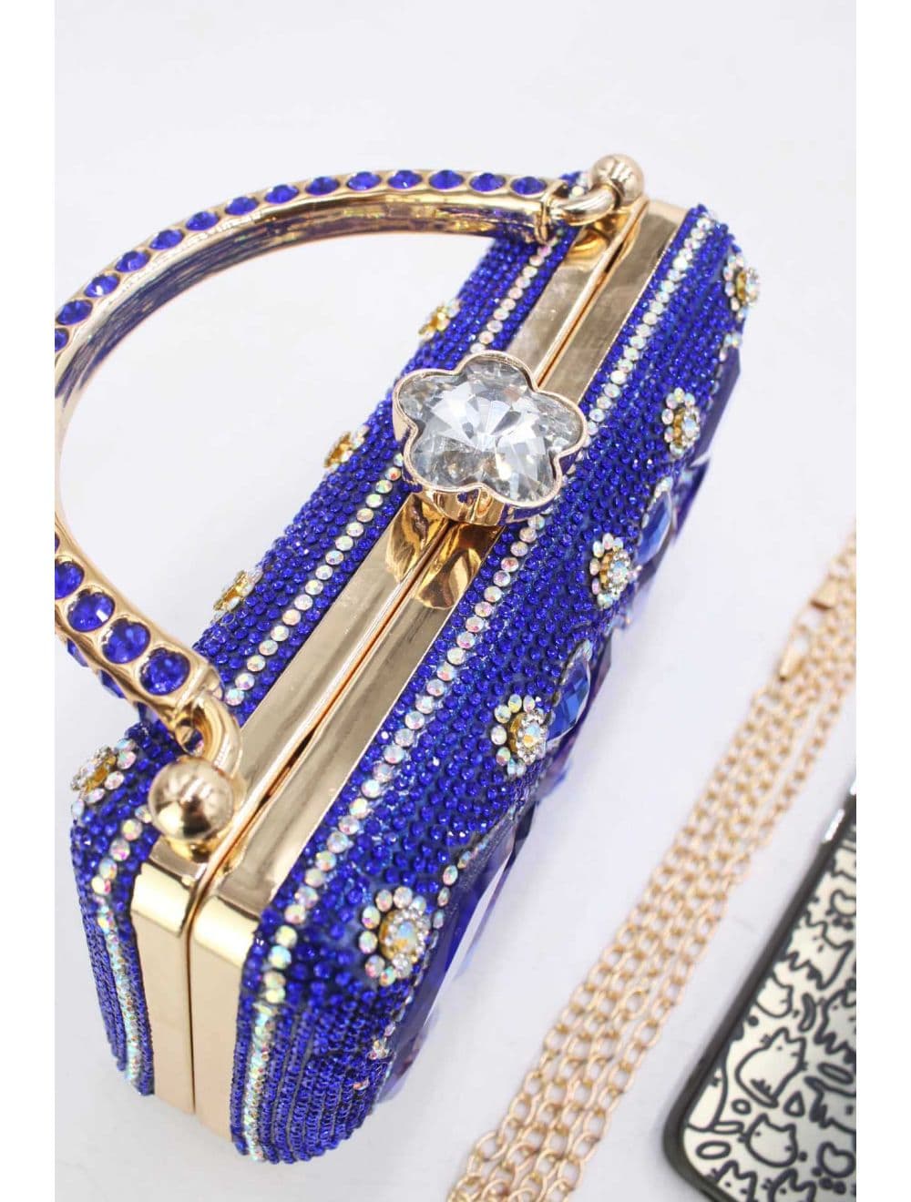 Pochette Soirée Strass 25R-3710-Bleu — vue 5