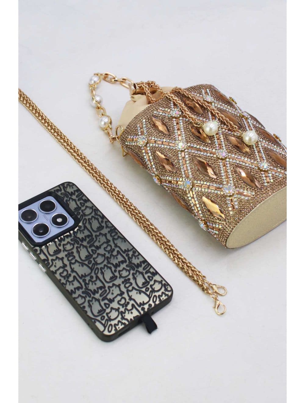 pochette soiree strass 25BW-3524B-Doré — vue 5