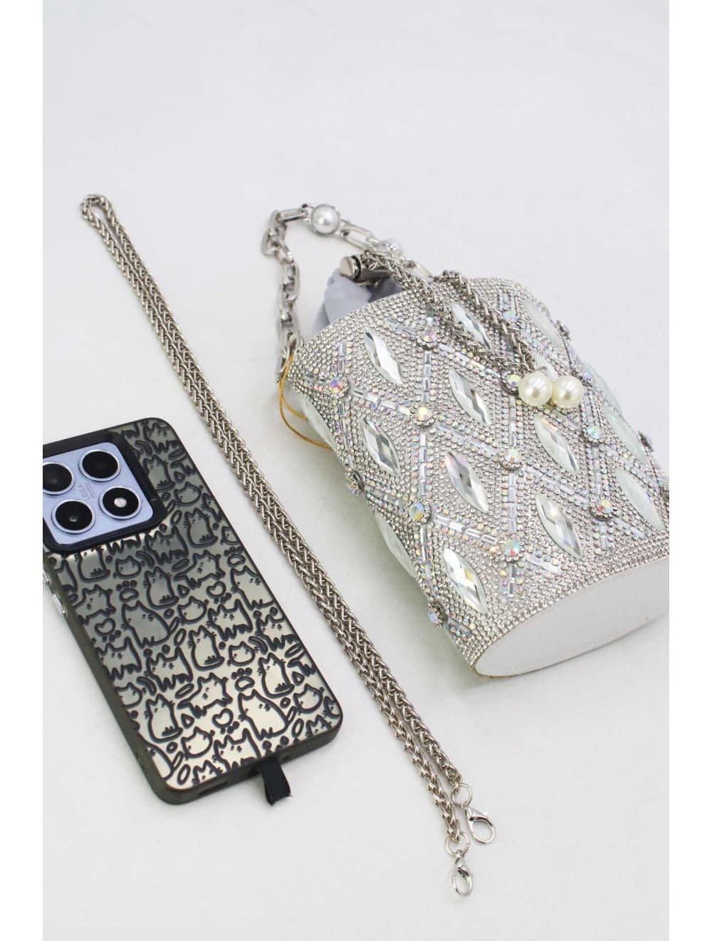 pochette soiree strass 25BW-3524B-Argenté — vue 4