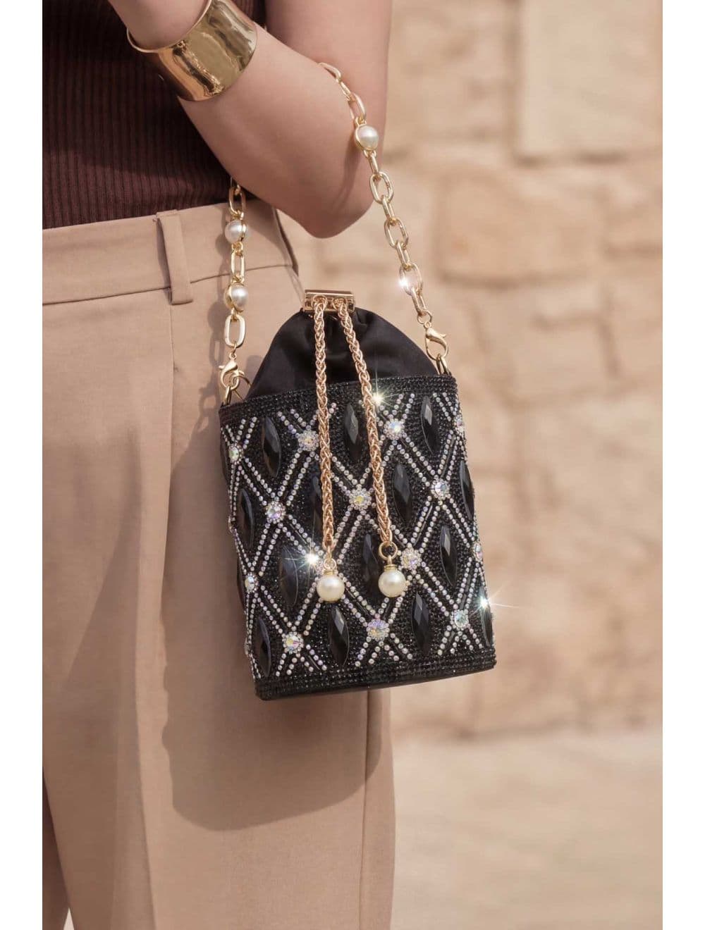 pochette soiree strass 25BW-3524B-Noir — vue 5