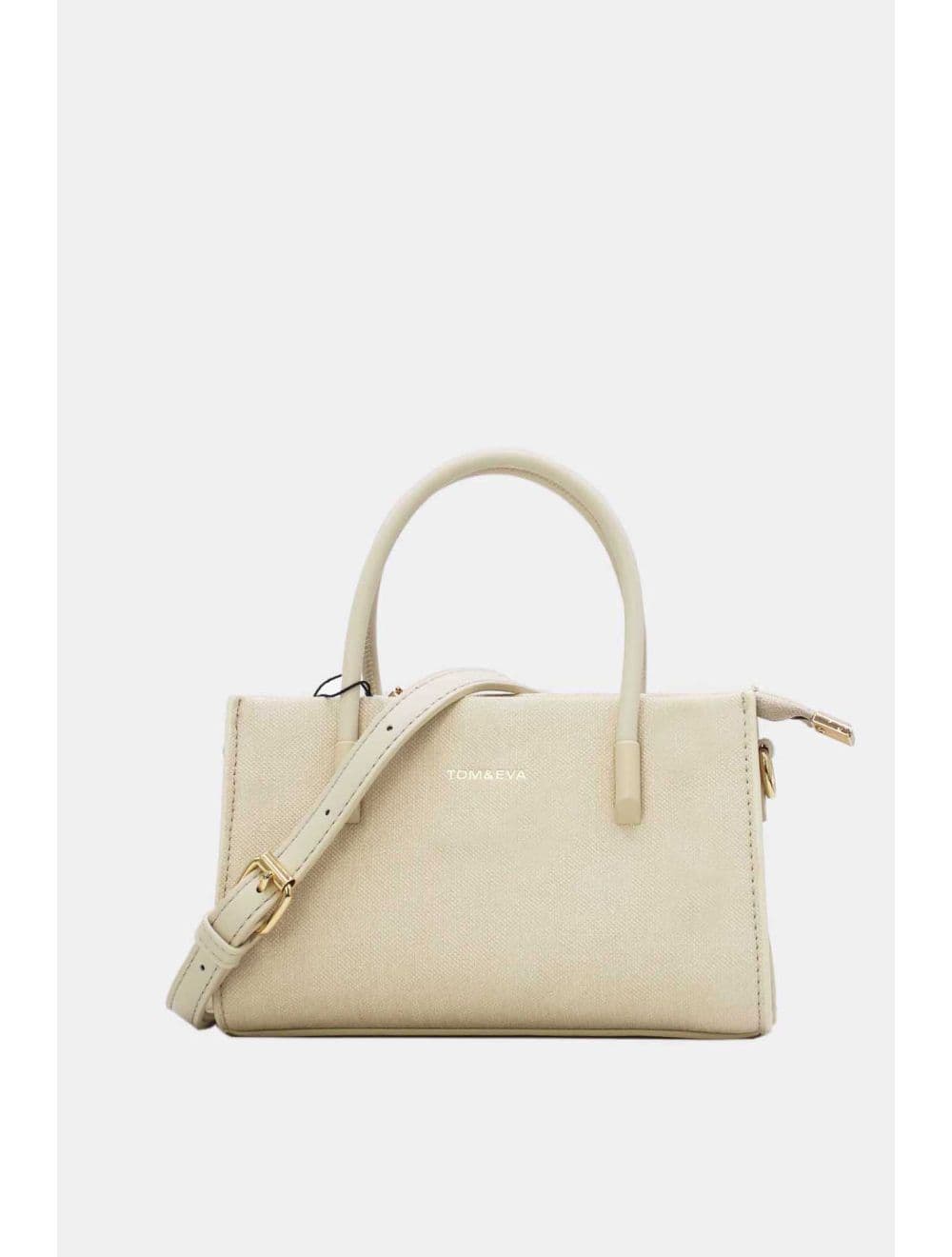 Petit Sac à Main Rigide Effet Tissu 25P-6342-Beige