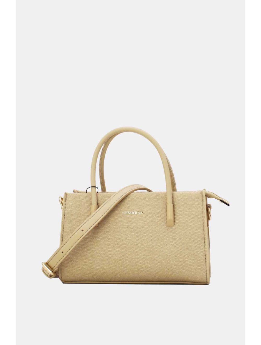 Petit Sac à Main Rigide Effet Tissu 25P-6342-Abricot