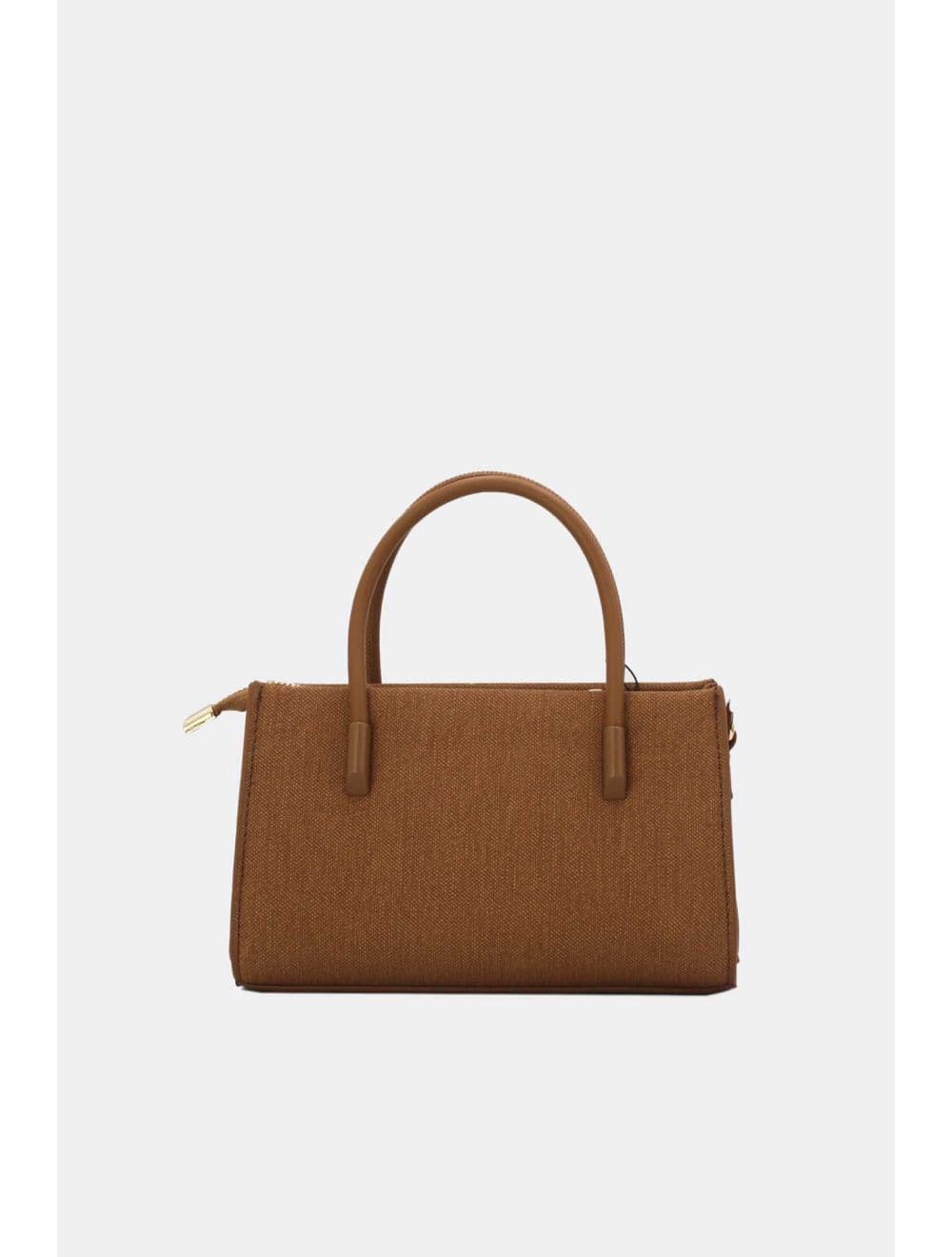 Petit Sac à Main Rigide Effet Tissu 25P-6342-Marron — vue 3
