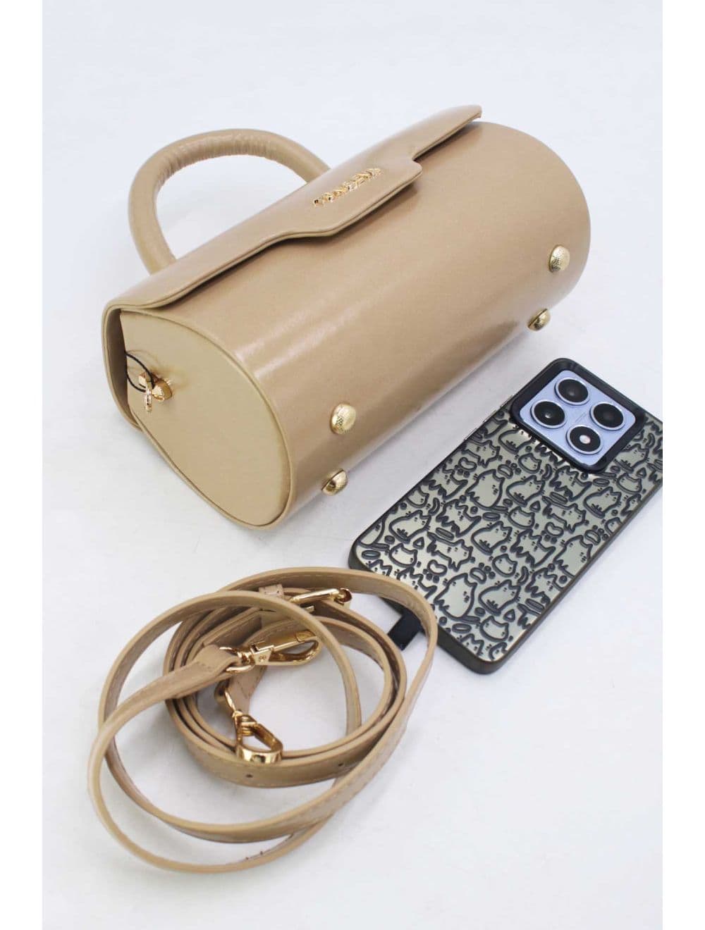 Petit Sac à Main Rigide Effet Vernis 25P-6384-Kaki — vue 4