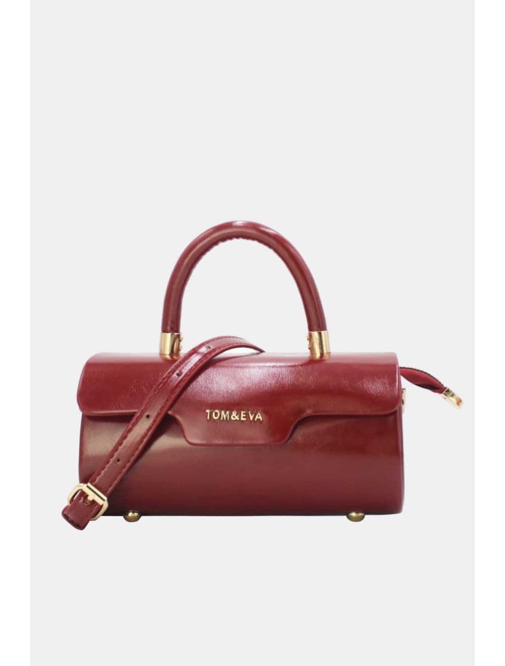 Petit Sac à Main Rigide Effet Vernis 25P-6384-Rouge — vue 4