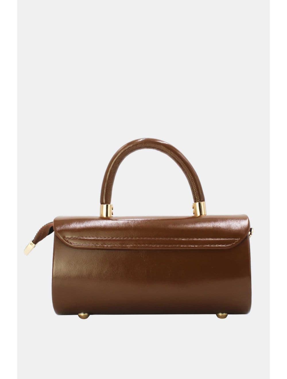 Petit Sac à Main Rigide Effet Vernis 25P-6384-Marron — vue 3
