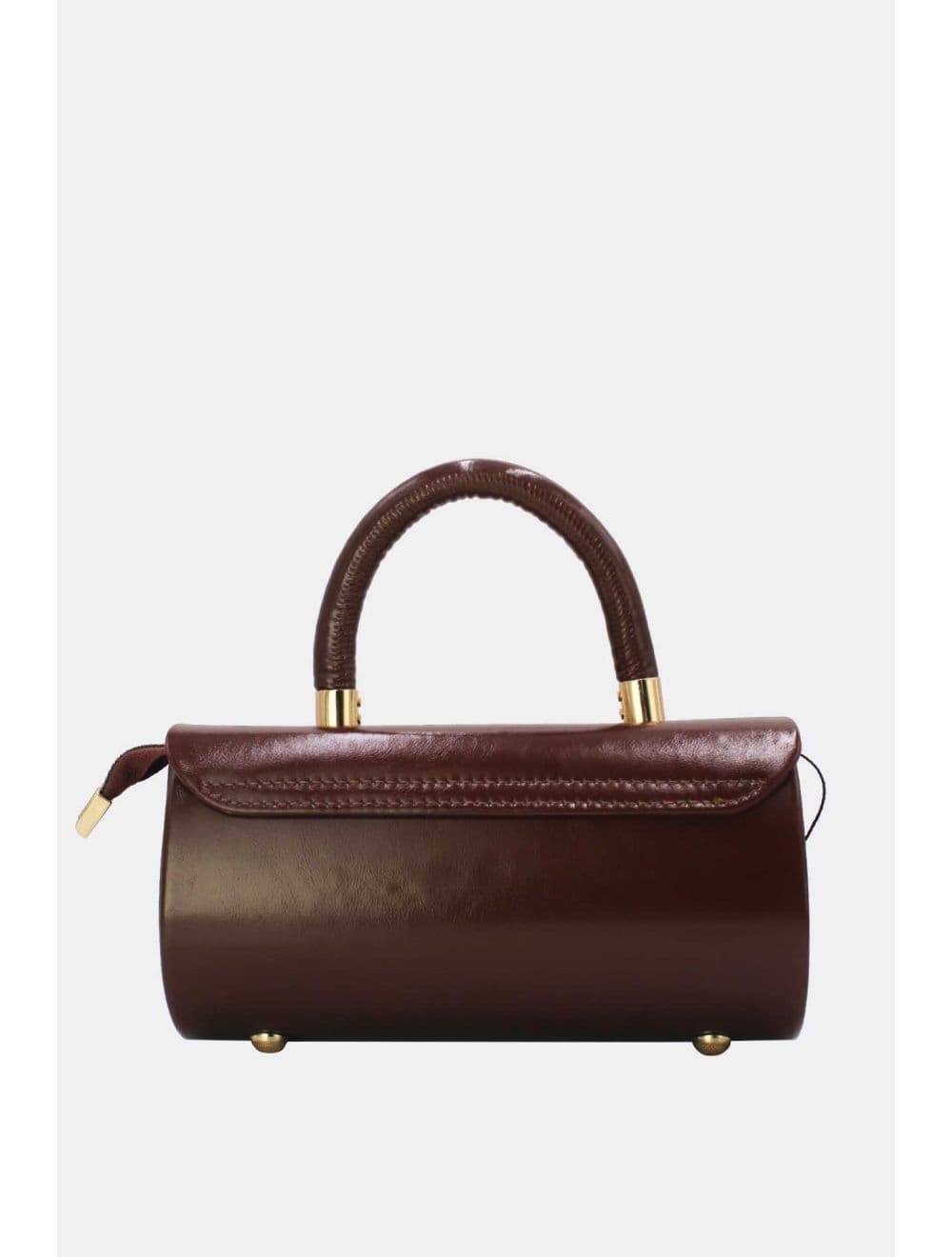 Petit Sac à Main Rigide Effet Vernis 25P-6384-Café — vue 3
