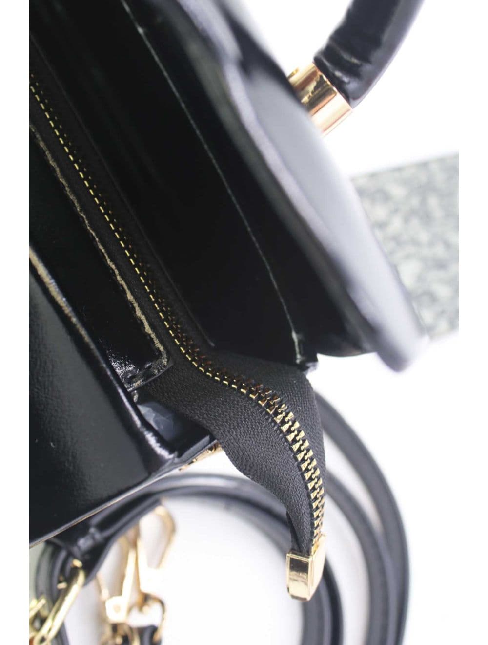 Petit Sac à Main Rigide Effet Vernis 25P-6384-Noir — vue 5