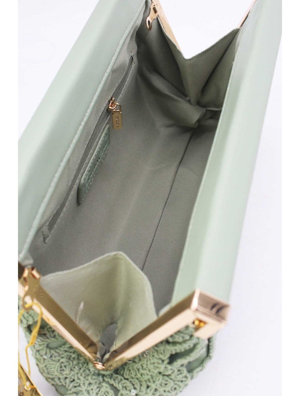 Pochette en Crochet et Cadre Dorée 25B-6278-Vert — vue 3