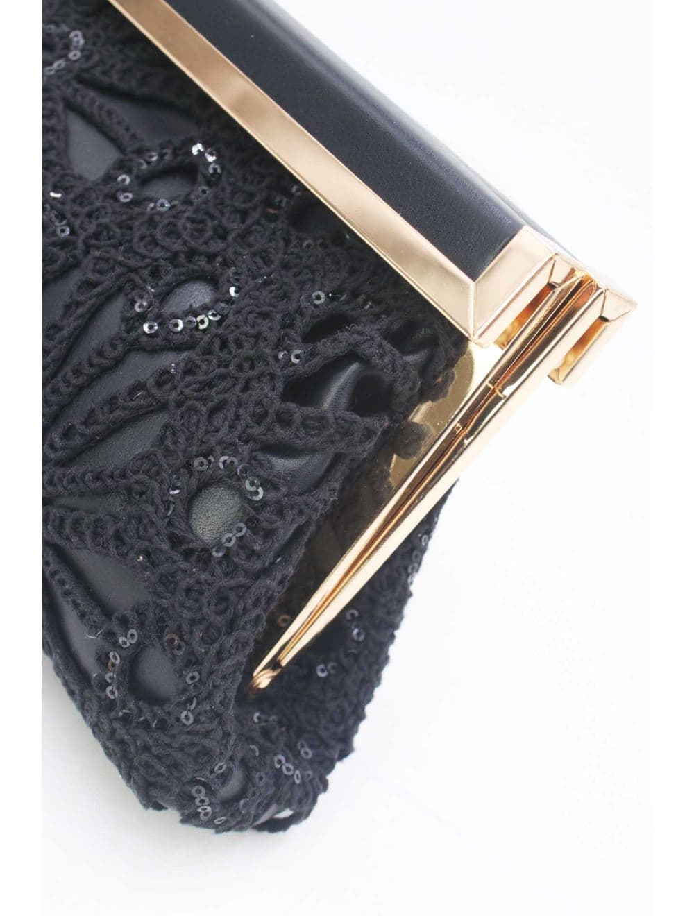 Pochette en Crochet et Cadre Dorée 25B-6278-Noir — vue 5