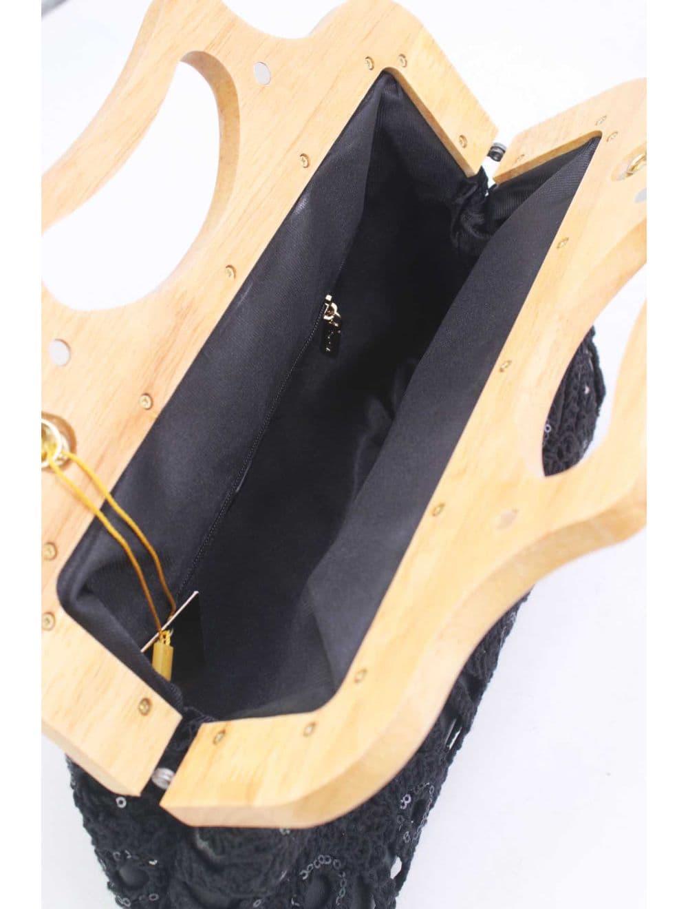 Pochette Effet Cuir et Crochet Artisanal M 25B-6279-Noir — vue 3