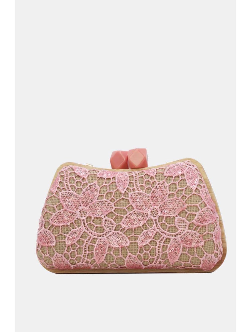 Pochette Dentelle En Cadre Bois 25P-6254-Pink
