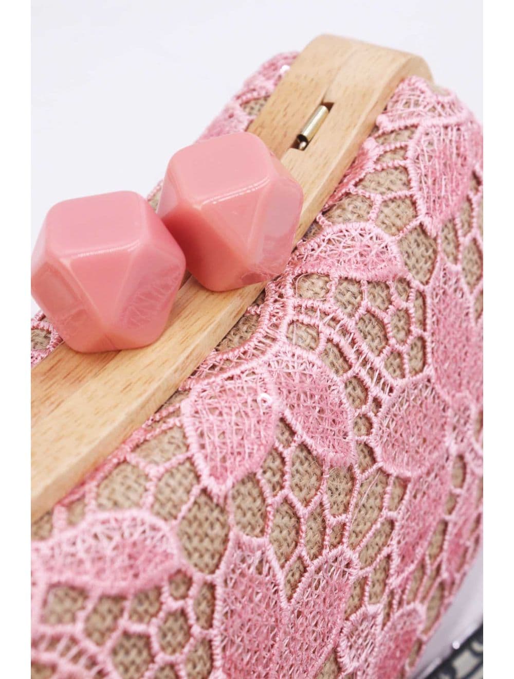 Pochette Dentelle En Cadre Bois 25P-6254-Pink — vue 4