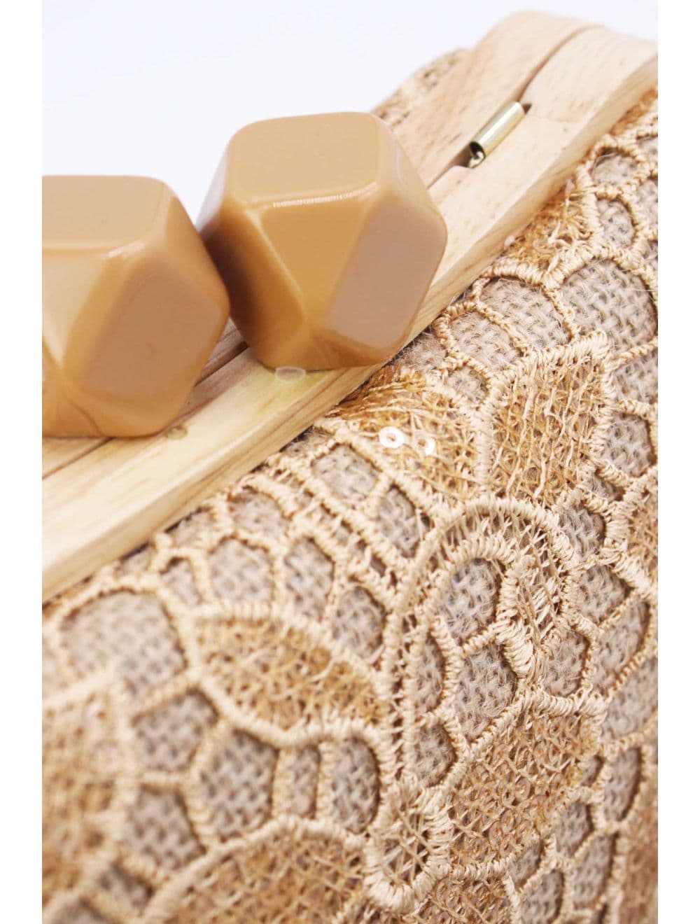 Pochette Dentelle En Cadre Bois 25P-6254-Abricot — vue 4