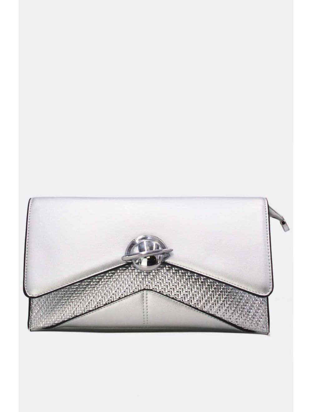 Pochette Bandoulière Effet Tressé RÉASSORT 25P-6151-Argenté