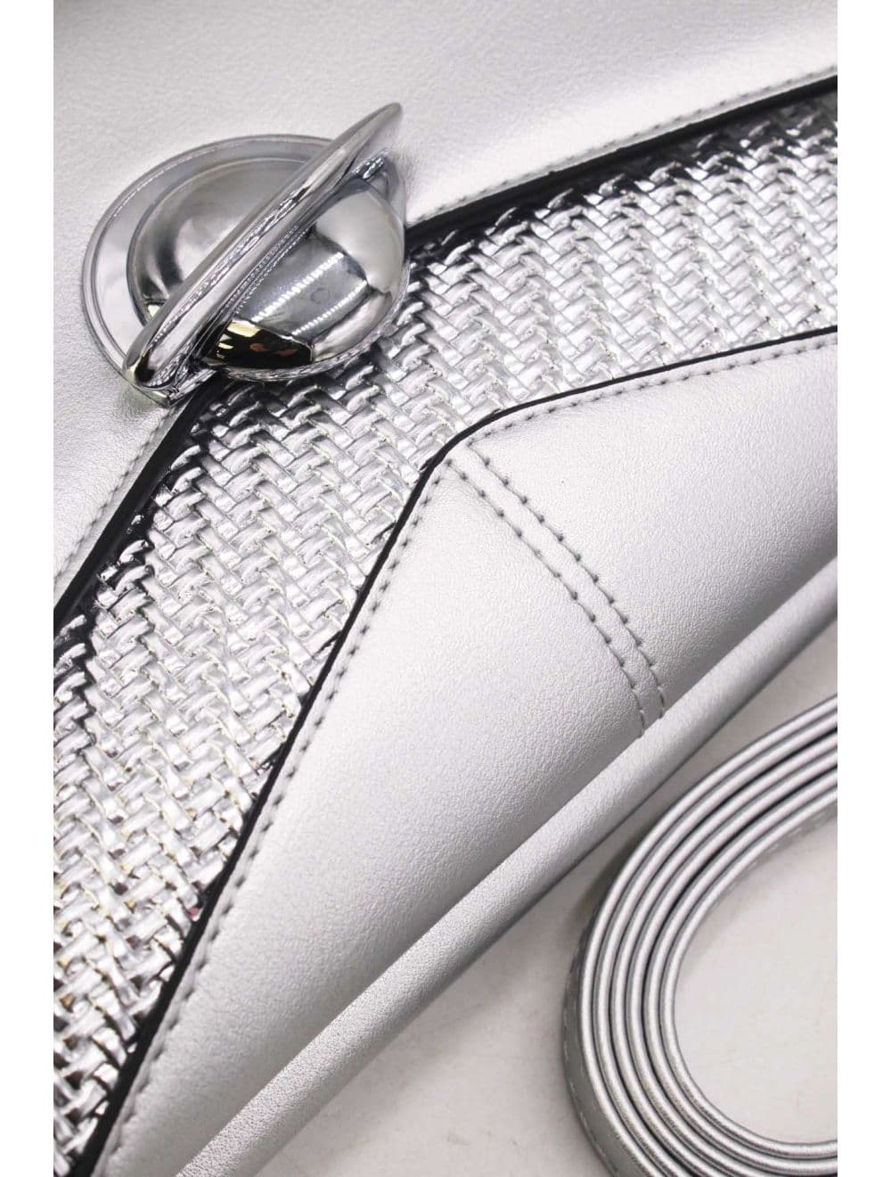 Pochette Bandoulière Effet Tressé RÉASSORT 25P-6151-Argenté — vue 5