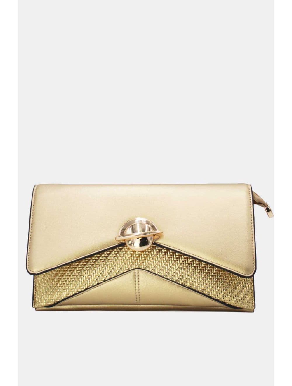Pochette Bandoulière Effet Tressé RÉASSORT 25P-6151-Doré