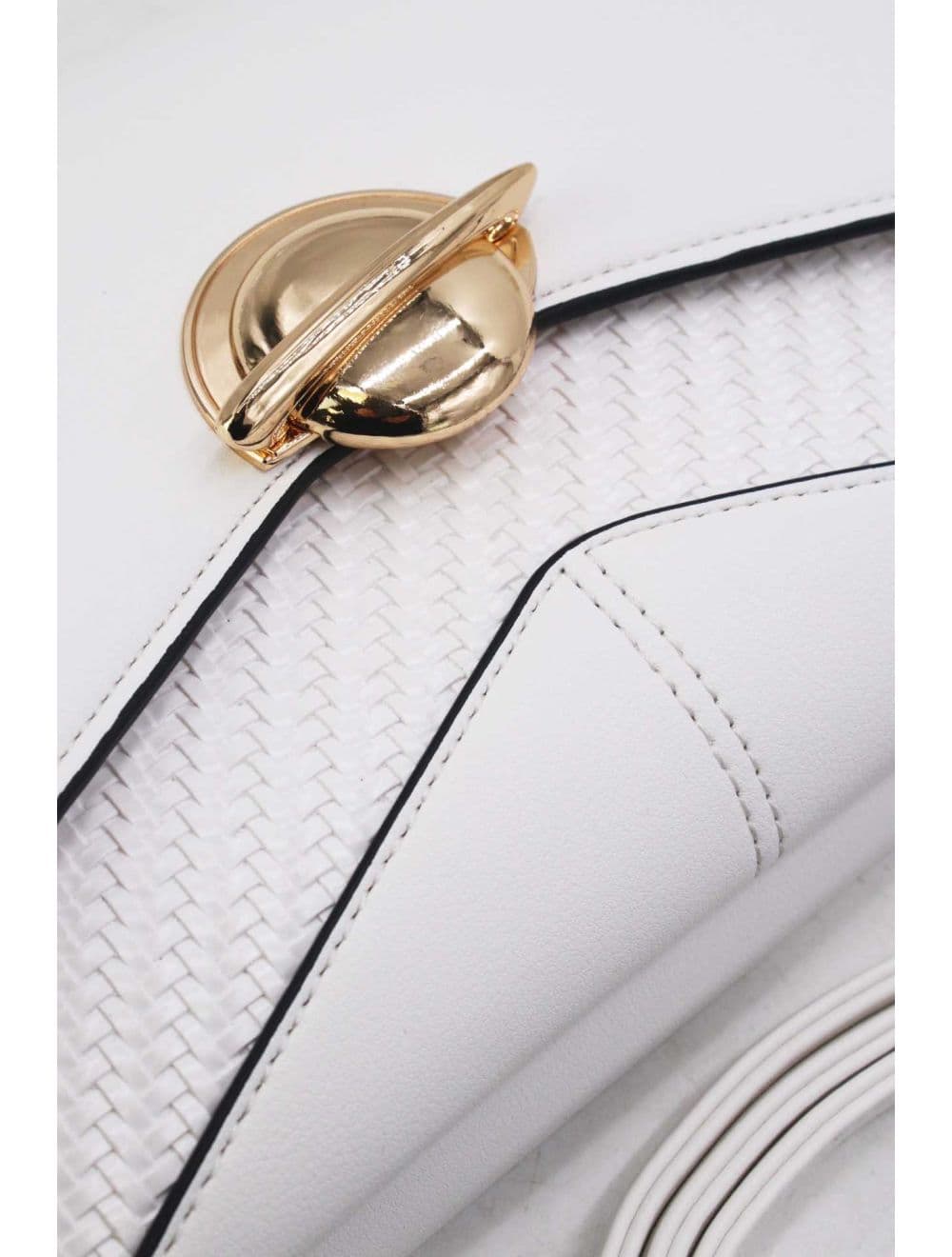 Pochette Bandoulière Effet Tressé RÉASSORT 25P-6151-Blanc — vue 5