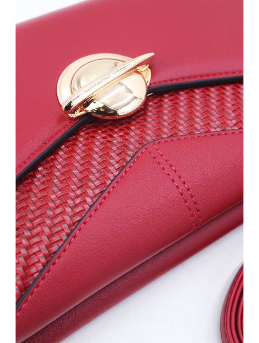 Pochette Bandoulière Effet Tressé RÉASSORT 25P-6151-Bordeaux — vue 5