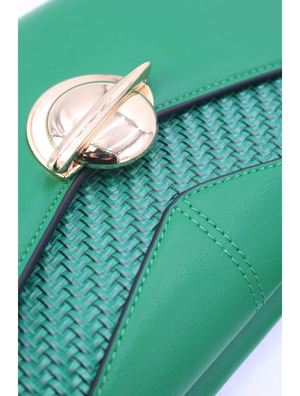 Pochette Bandoulière Effet Tressé RÉASSORT 25P-6151-Vert — vue 5