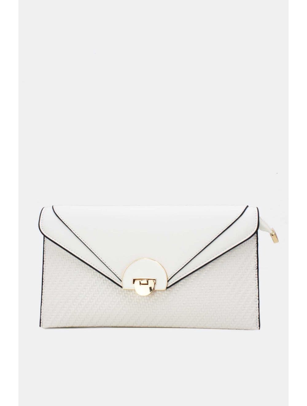 Pochette Bandoulière Effet Tressé RÉASSORT 24P-6099-Blanc