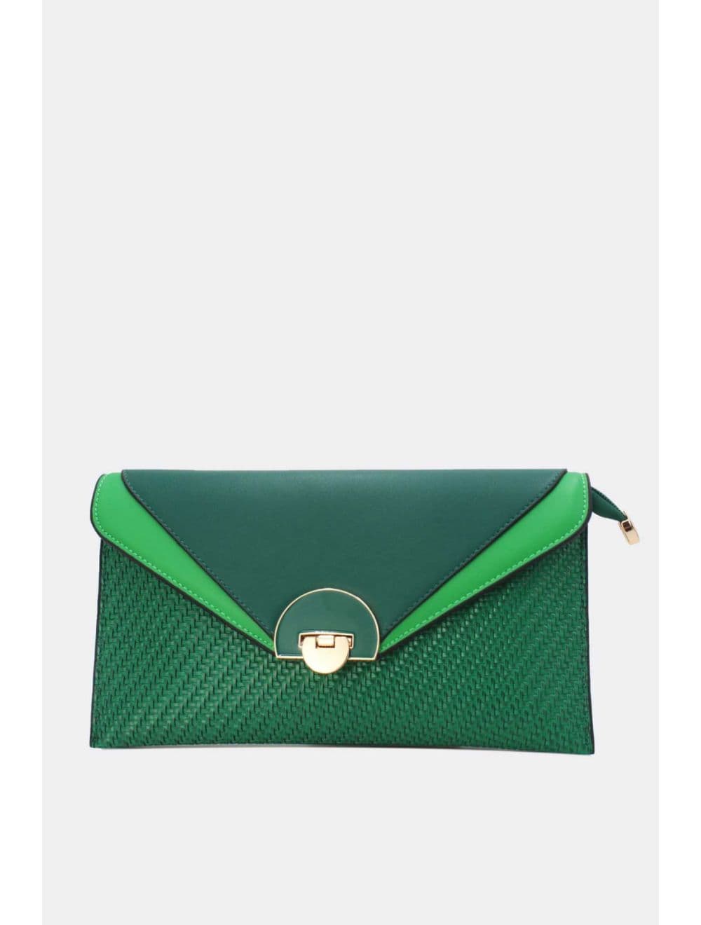 Pochette Bandoulière Effet Tressé RÉASSORT 24P-6099-Green/D.Green