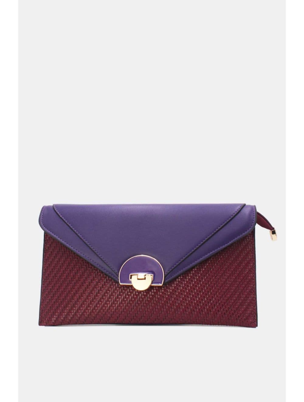 Pochette Bandoulière Effet Tressé RÉASSORT 24P-6099-Wine/D.Purple