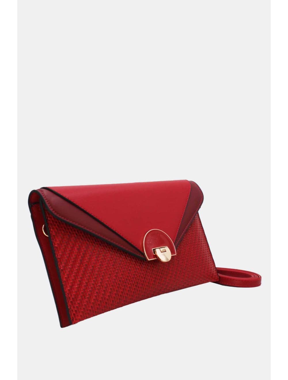 Pochette Bandoulière Effet Tressé RÉASSORT 24P-6099-Rouge — vue 3