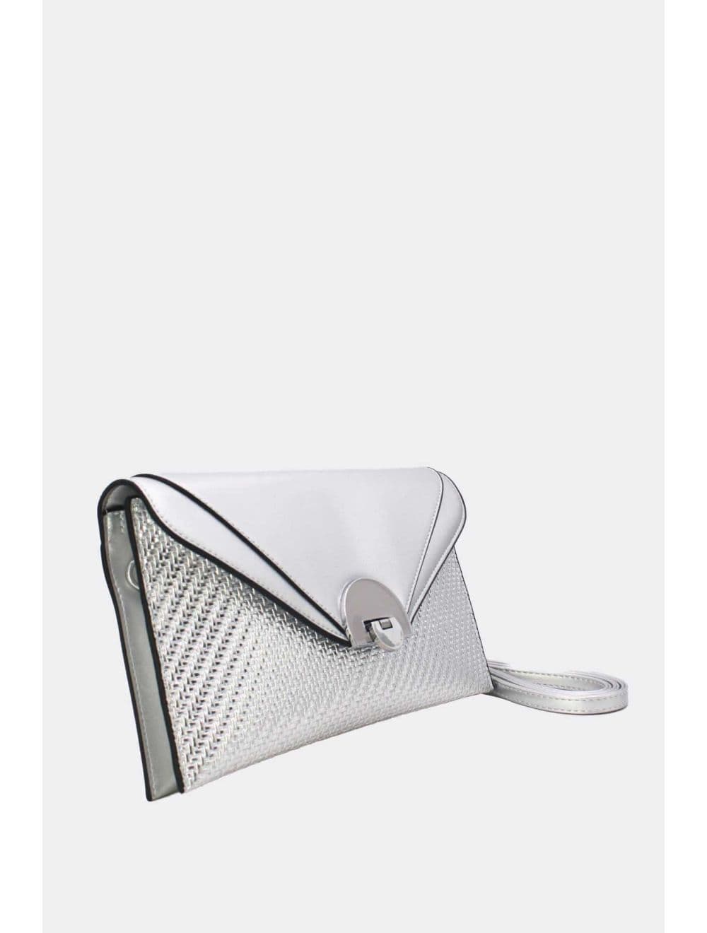 Pochette Bandoulière Effet Tressé RÉASSORT 24P-6099-Argenté — vue 5