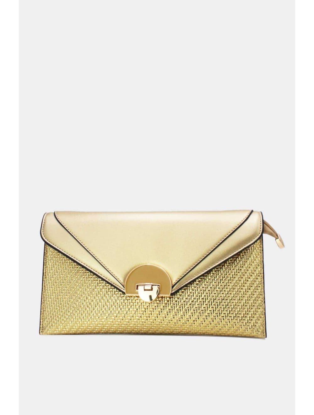 Pochette Bandoulière Effet Tressé RÉASSORT 24P-6099-Doré