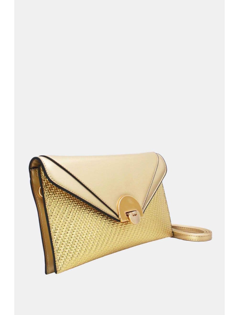 Pochette Bandoulière Effet Tressé RÉASSORT 24P-6099-Doré — vue 5