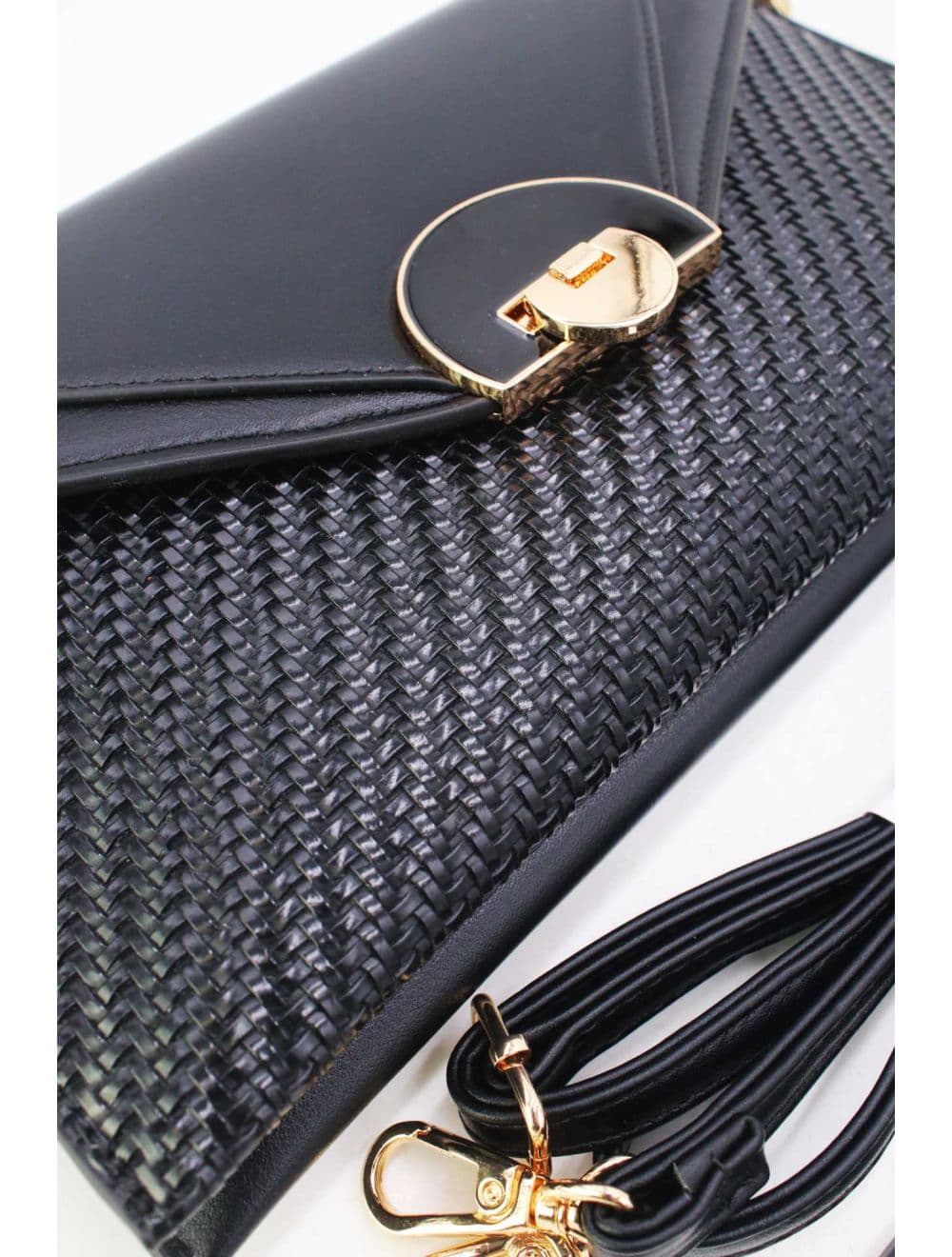 Pochette Bandoulière Effet Tressé RÉASSORT 24P-6099-Noir — vue 5