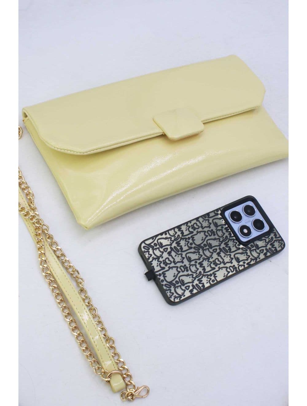Pochette Bandoulière Vernis 25P-6323-Jaune — vue 3