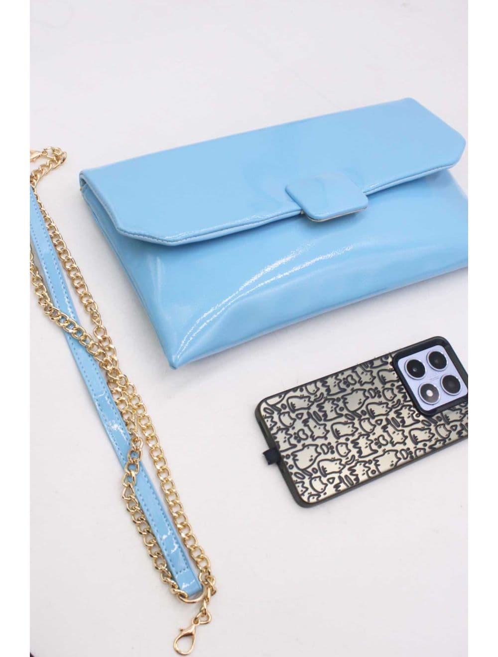 Pochette Bandoulière Vernis 25P-6323-Bleu — vue 4