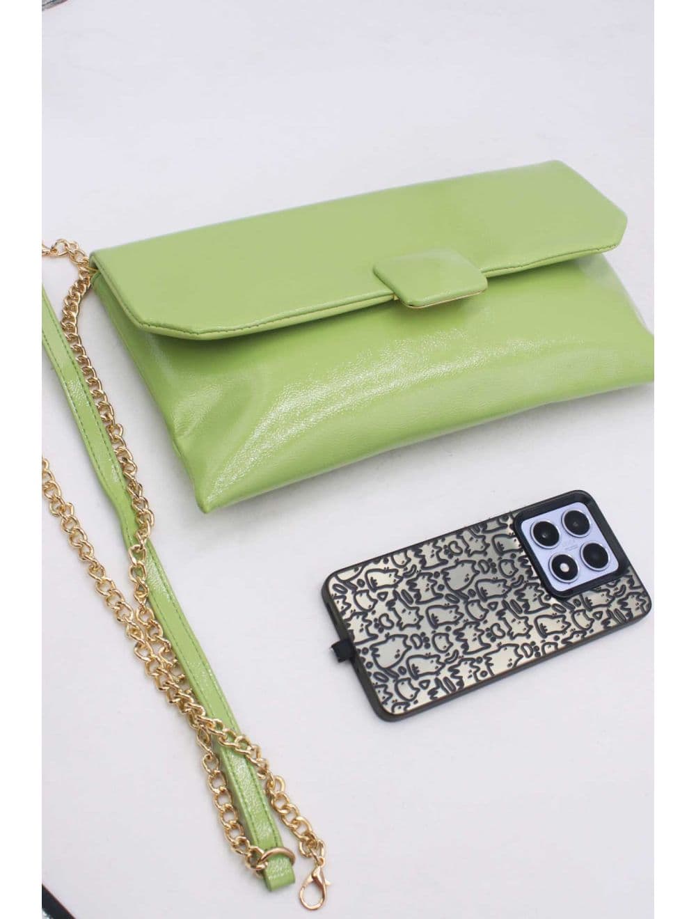Pochette Bandoulière Vernis 25P-6323-Vert — vue 3