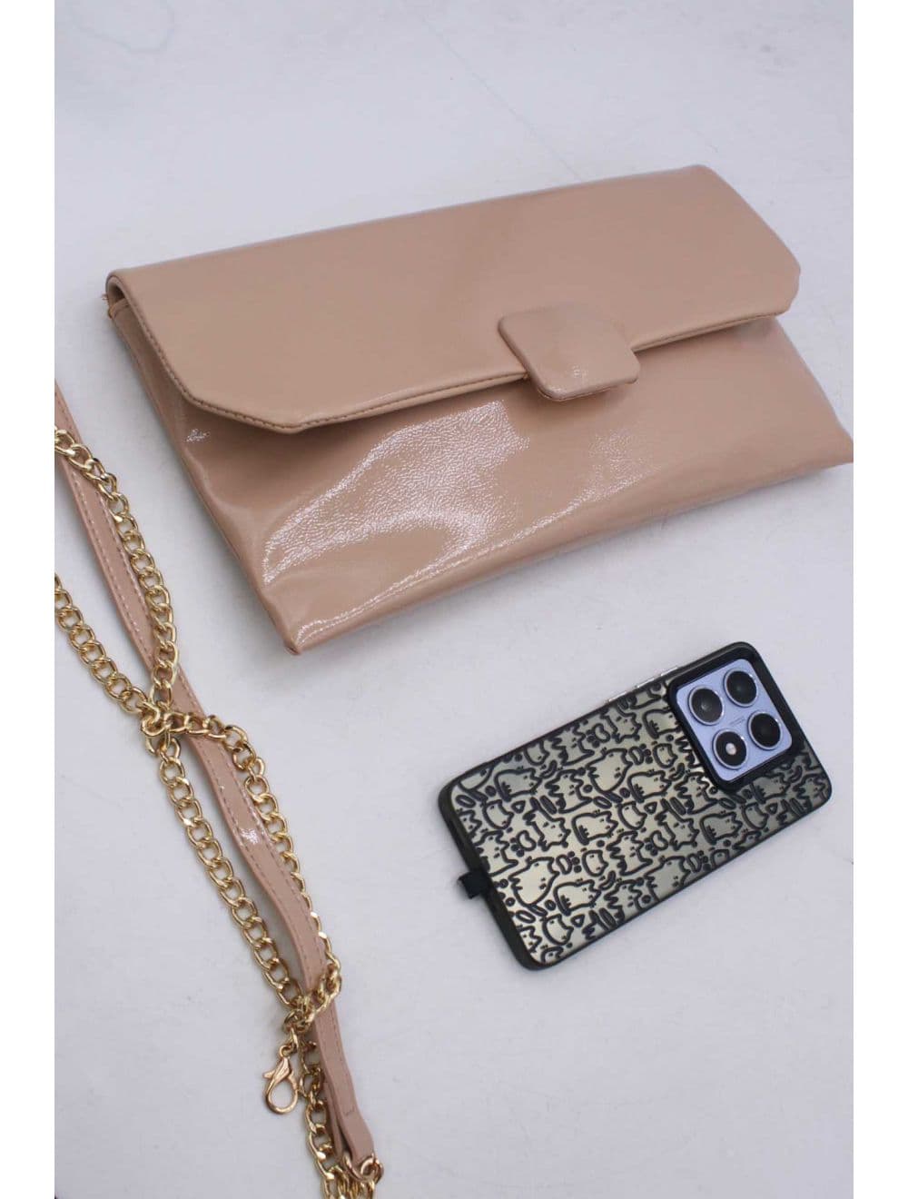 Pochette Bandoulière Vernis 25P-6323-Nude — vue 4