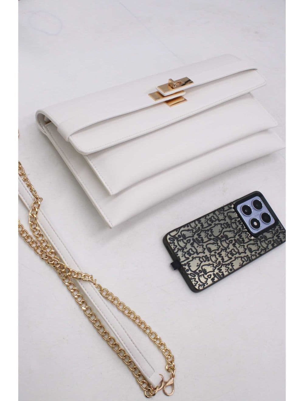 Pochette Bandoulière Avec Ceinture 25P-6301-Blanc — vue 4