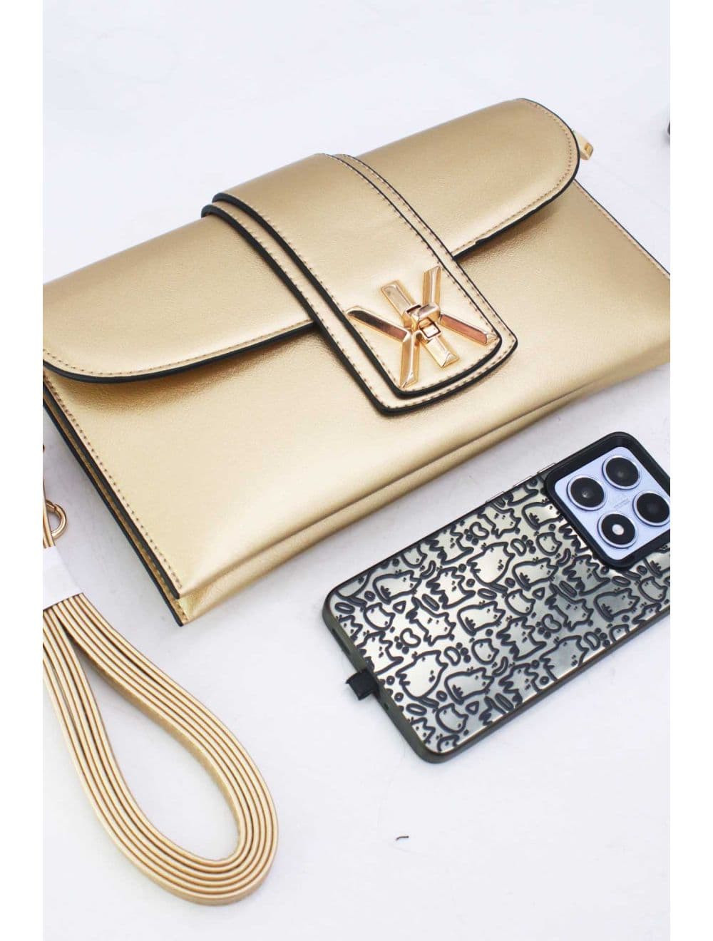 Pochette Bandoulière Avec Languette 25P-6315-Doré — vue 4