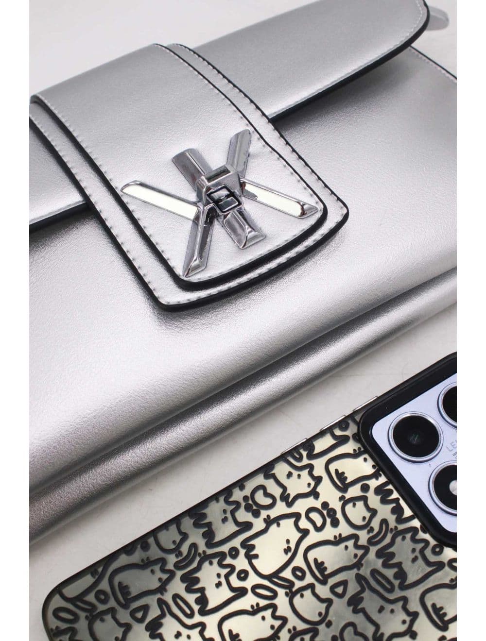 Pochette Bandoulière Avec Languette 25P-6315-Argenté — vue 5